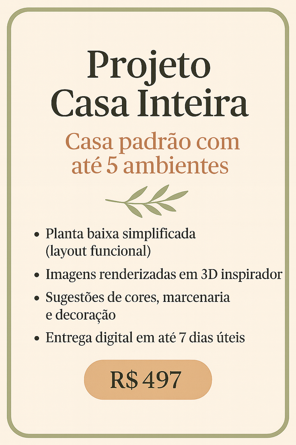Plano Casa Padrão - Casa Inteira ( Até 5 ambientes - Padrão)